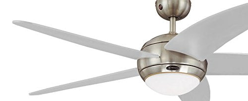 Westinghouse Lighting Bendan Ventilador de Techo, 132 x 36 cm Interior R7s, 80 W, Aspas Plateadas