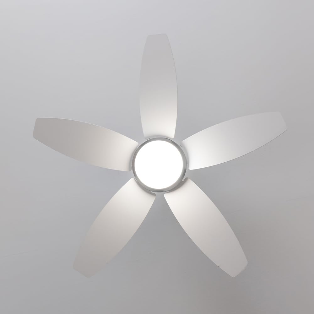 Cecotec Ventilador de Techo con Luz EnergySilence Aero 4200 Black&LightWood. 53W, Diámetro 42”, Luz LED de 15W en 3 Tonos, Mando a distancia, Temporizador seleccionable, 3 Velocidades y 5 Aspas