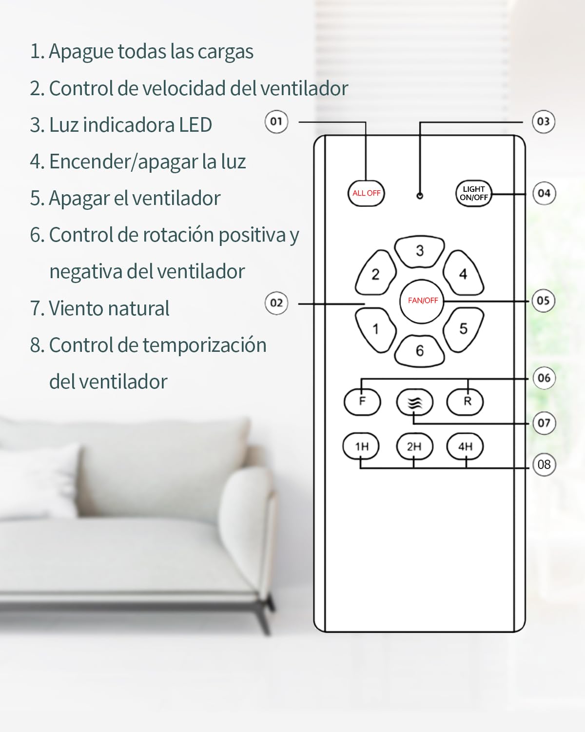 Ventilador de Techo con Luz y Mando a Distancia, Negro Ventiladores de Techo de 132 cm con Lámpara Luz Led con Motor DC, 3 Aspas, 6 Velocidades, Silencioso, Temporizador, para Exterior Dormitorio Saló