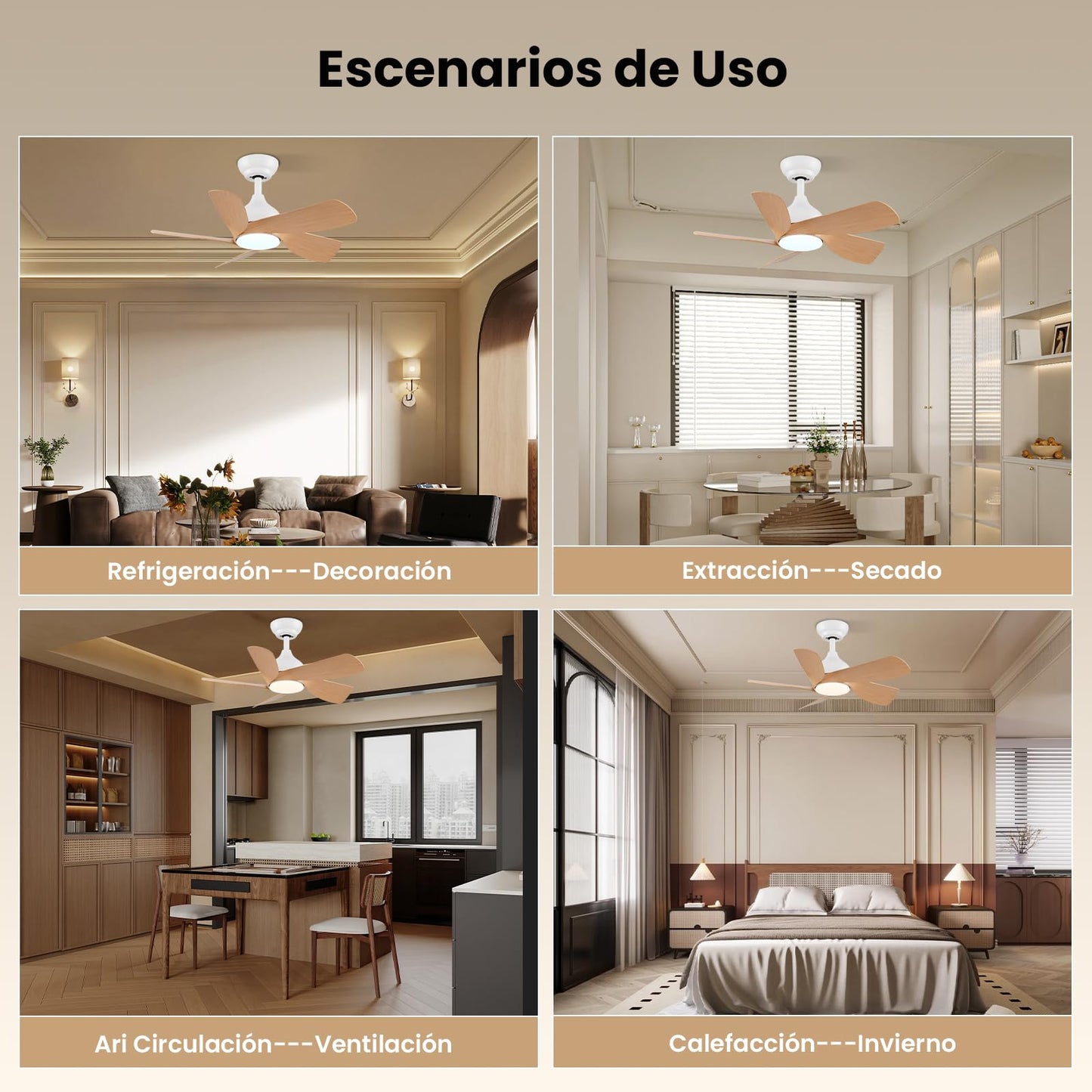 CJOY Ventilador de Techo con Luz Silencioso, 76 cm Madera Ventilador de Techo con Luz y Mando, 6 Velocidades, Memoria 3 CCT, Regulable, Reversible CC, Temporizador, Modo Sleep, Para Dormitorio