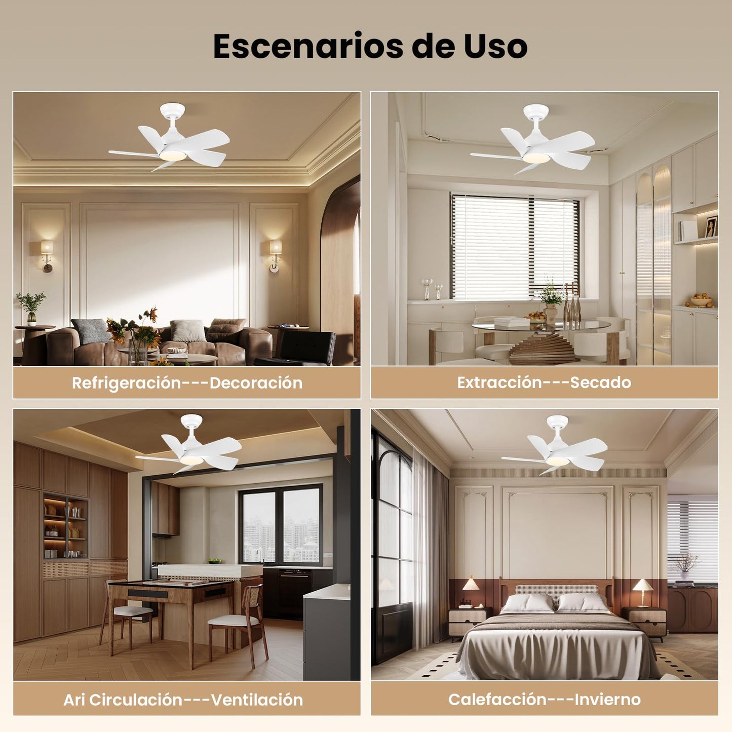 CJOY Ventilador de Techo con Luz Blanco Silencioso, 76cm Ventiladores de Techo con Luz y Mando, Lampara Ventilador Techo 5 Palas, Memoria 3 CCT, Regulable, 6 Velocidades, Reversible para el Dormitorio
