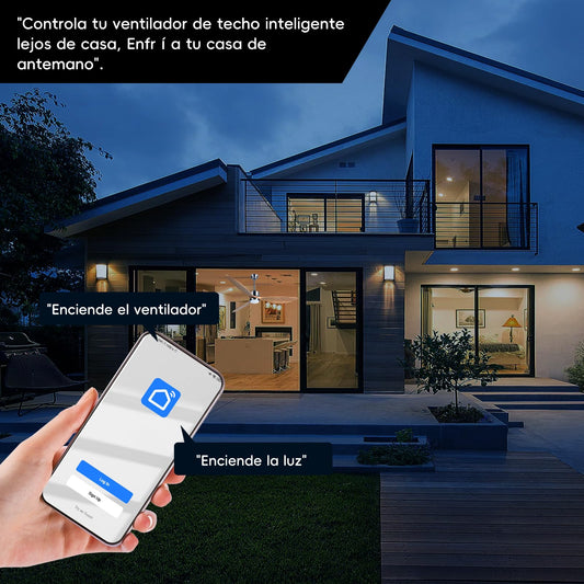 Ovlaim 165 CM Ventilador de techo inteligente de madera maciza de 3 aspas con luz y mando a distancia, motor DC silencioso de 6 velocidades para sala de estar del dormitorio
